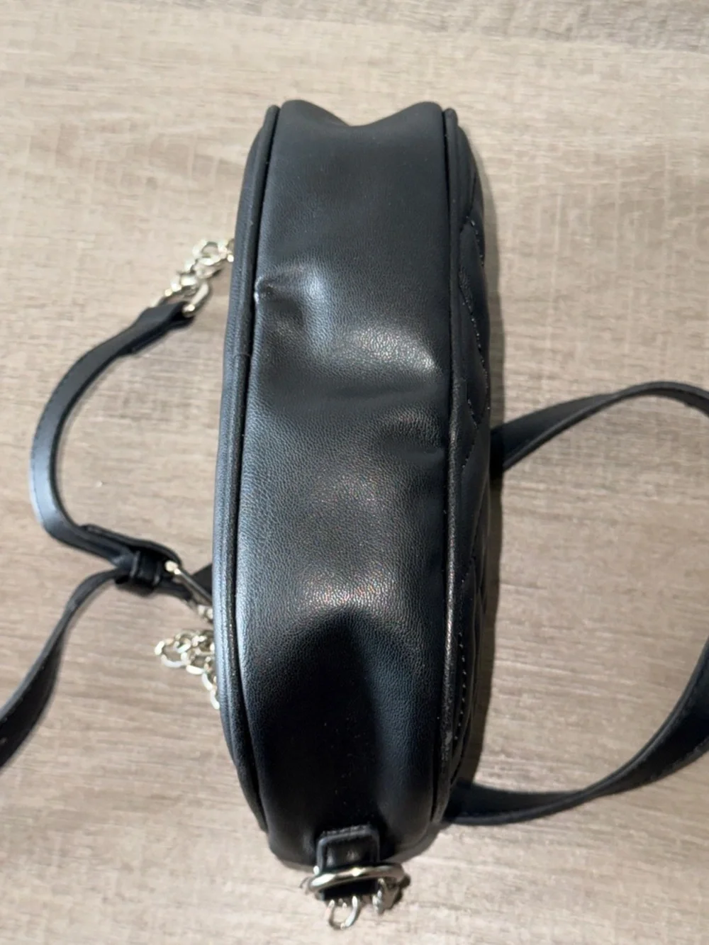 Badgley Mischka Black Quilted Chevron Camera Bag